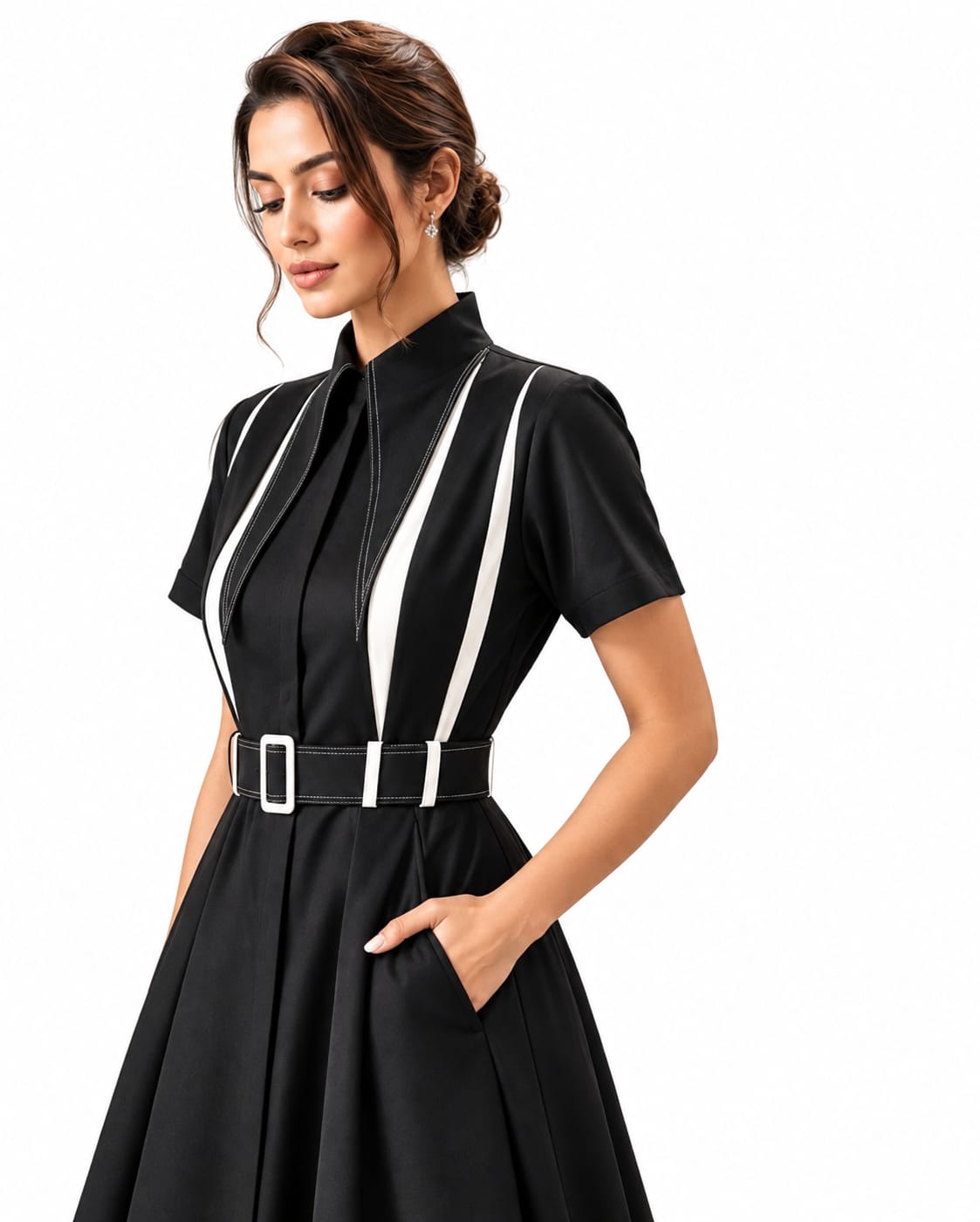 Tezaan | MIDI WAIST DRESS BLACK