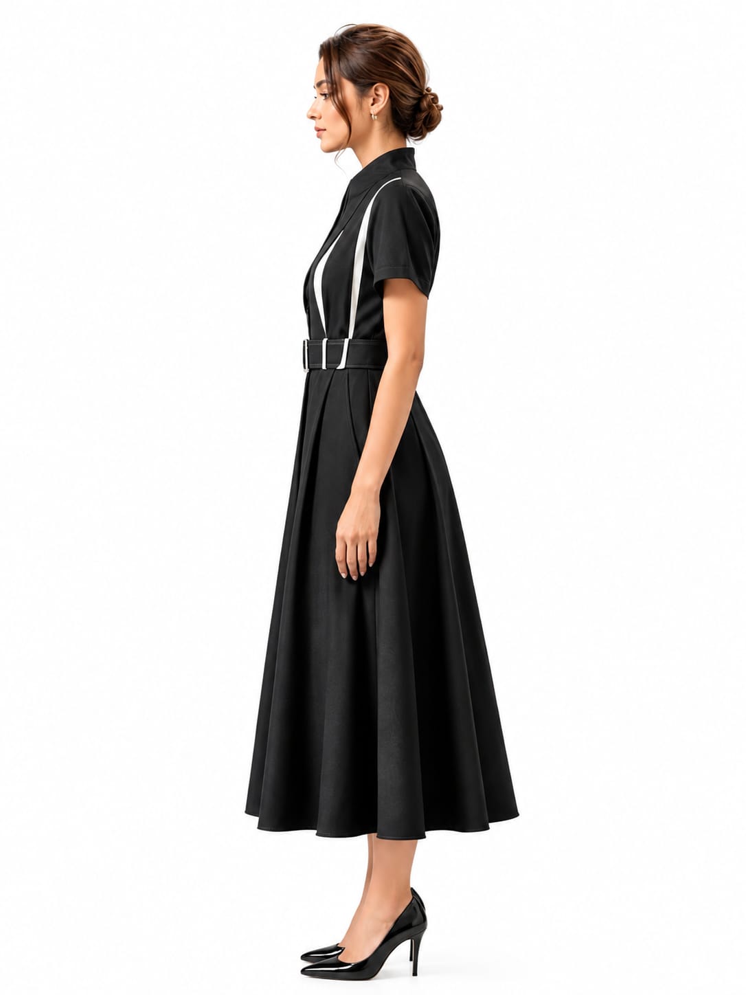 Tezaan | MIDI WAIST DRESS BLACK