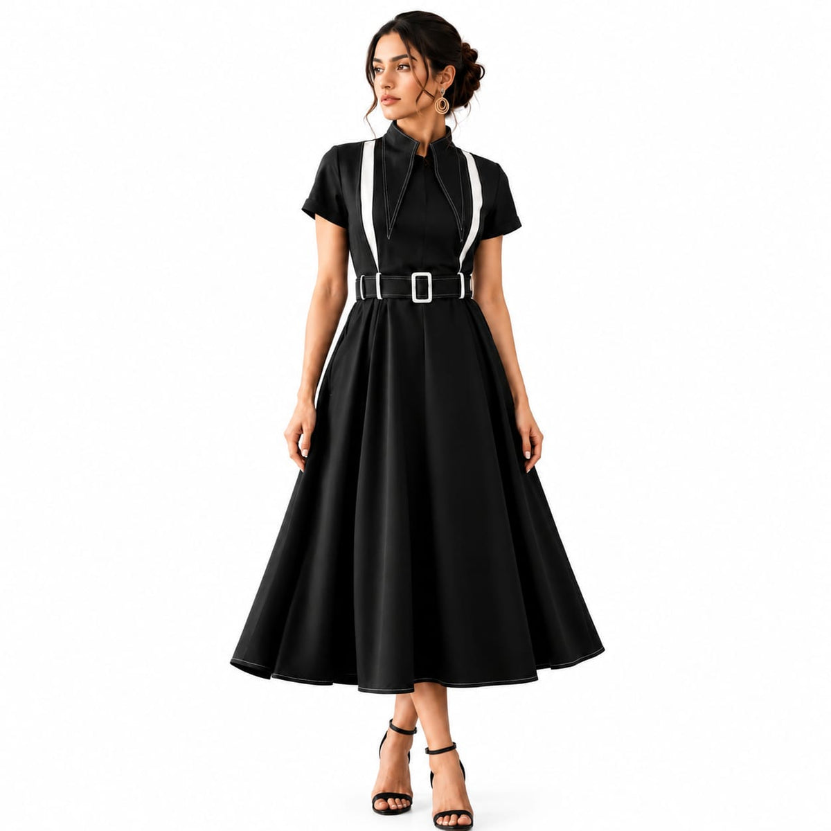 Tezaan | MIDI WAIST DRESS BLACK