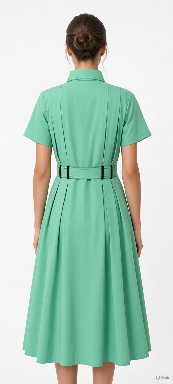Tezaan | MIDI WAIST DRESS OCEAN GREEN